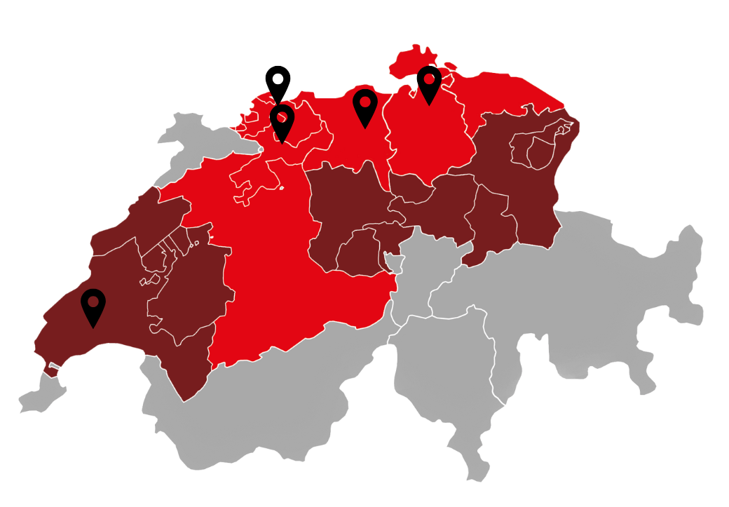 Schweizer Karte Einzugsgebiet Gebr. Meier AG Schweizer Karte