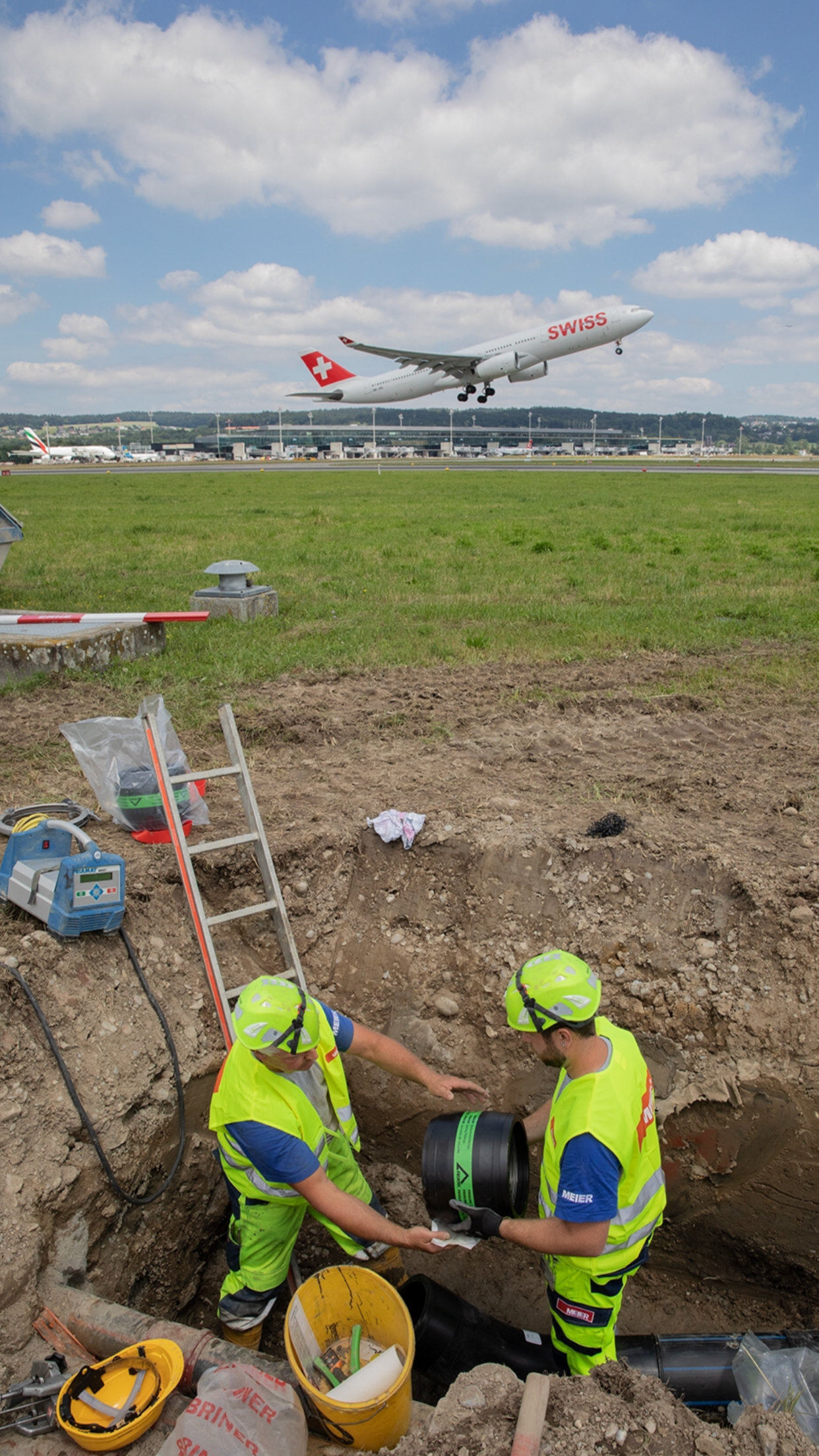 Zuerich Flughafen Rohrleitungsbau